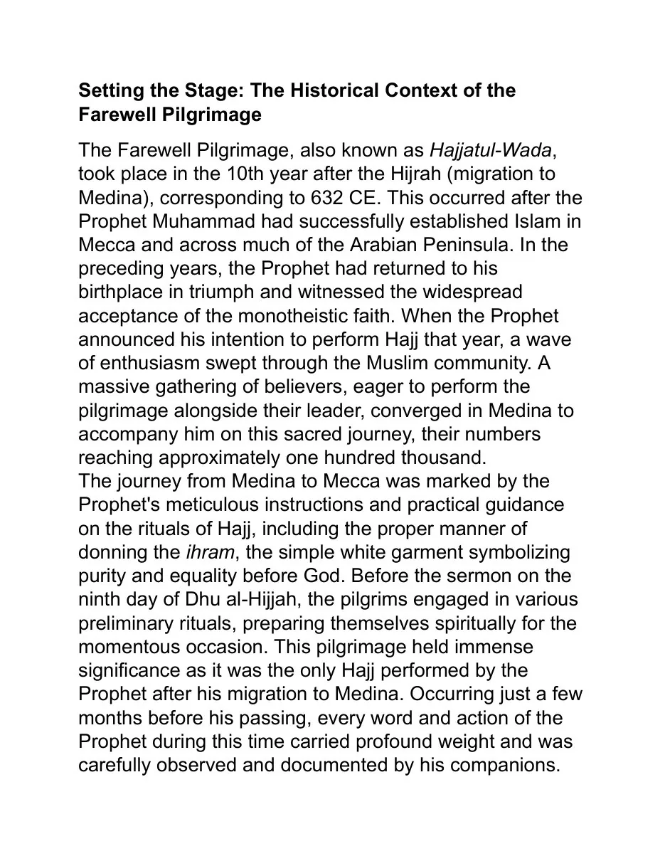 A Profound Farewell: Unveiling the Timeless Wisdom of Prophet Muhammad's Last Sermon preview 5