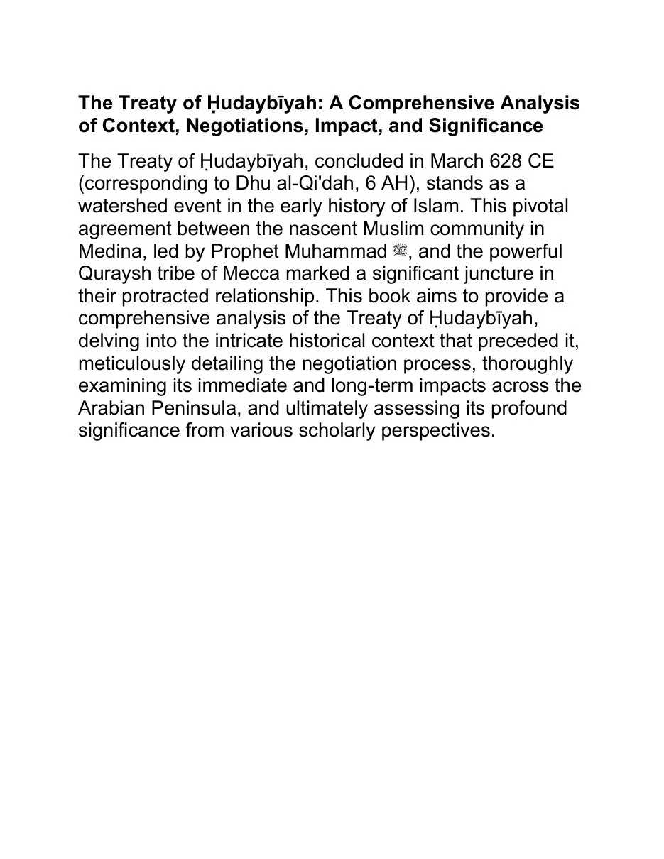 صلح الحديبية hudaybiyah treaty preview 5