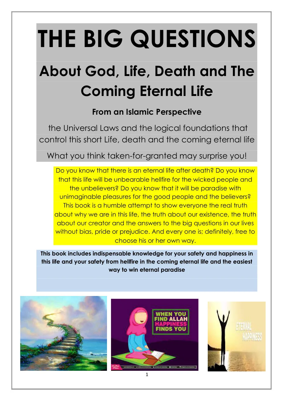 The Big Questions: About God, Life, Death and The Coming Eternal Life, Essential knowledge on faith, afterlife, and purpose from an Islamic perspective preview 5