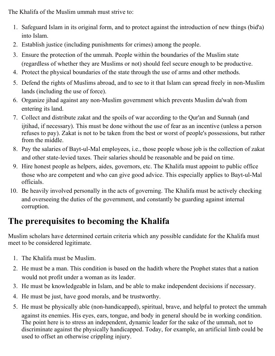 The Muslim Khilafa Booklet, A comprehensive guide and analysis of the Khilafa in Islam preview 2