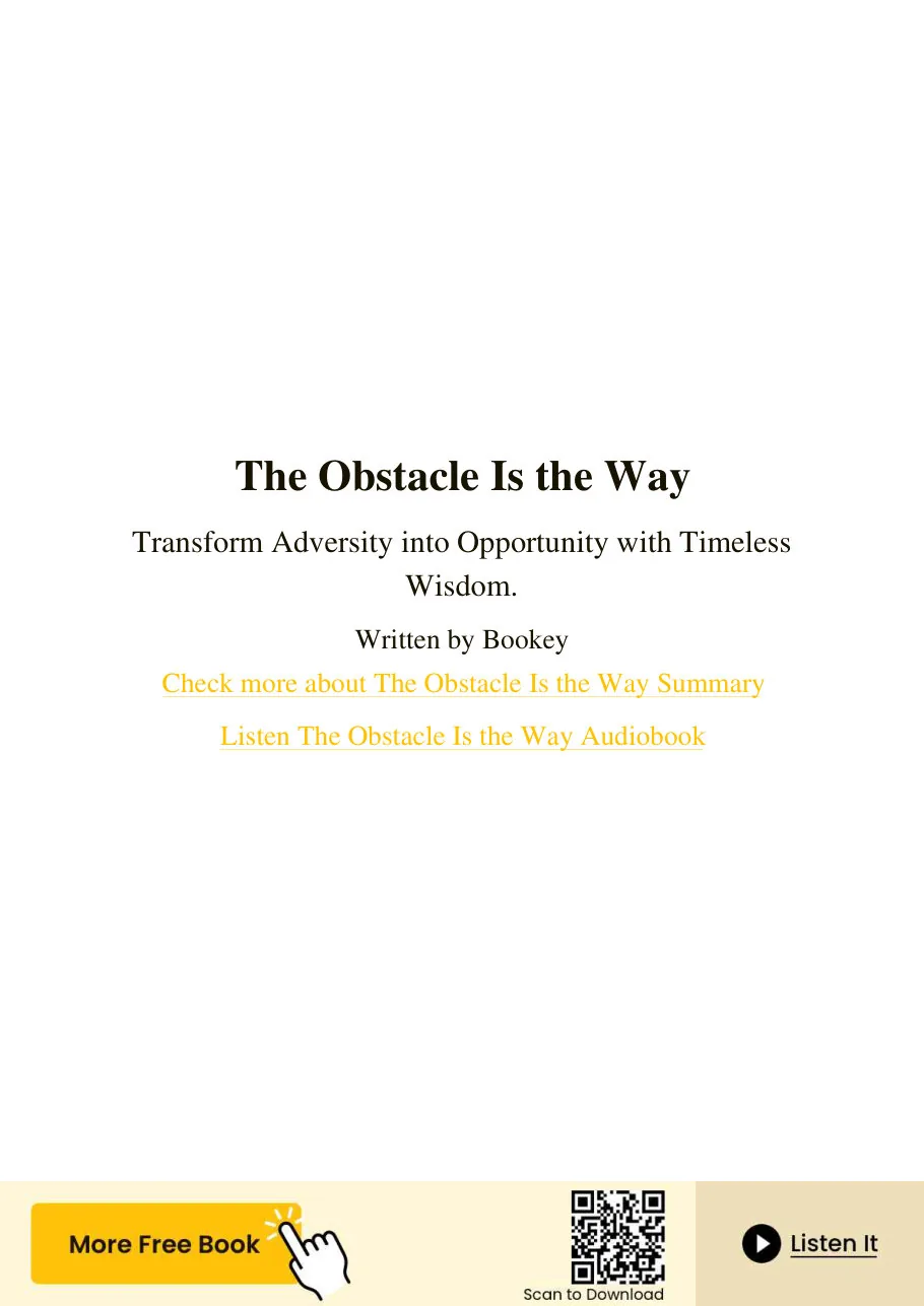The Obstacle Is the Way: The Timeless Art of Turning Trials into Triumph by Ryan Holiday preview 2