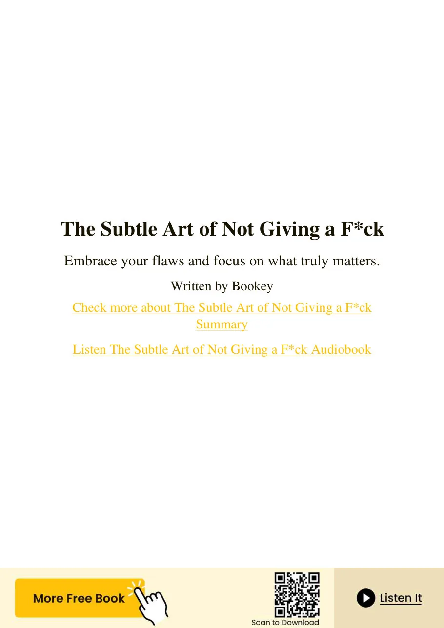 The Subtle Art of Not Giving a F*ck: A Counterintuitive Approach to Living a Good Life by Mark Manson preview 2